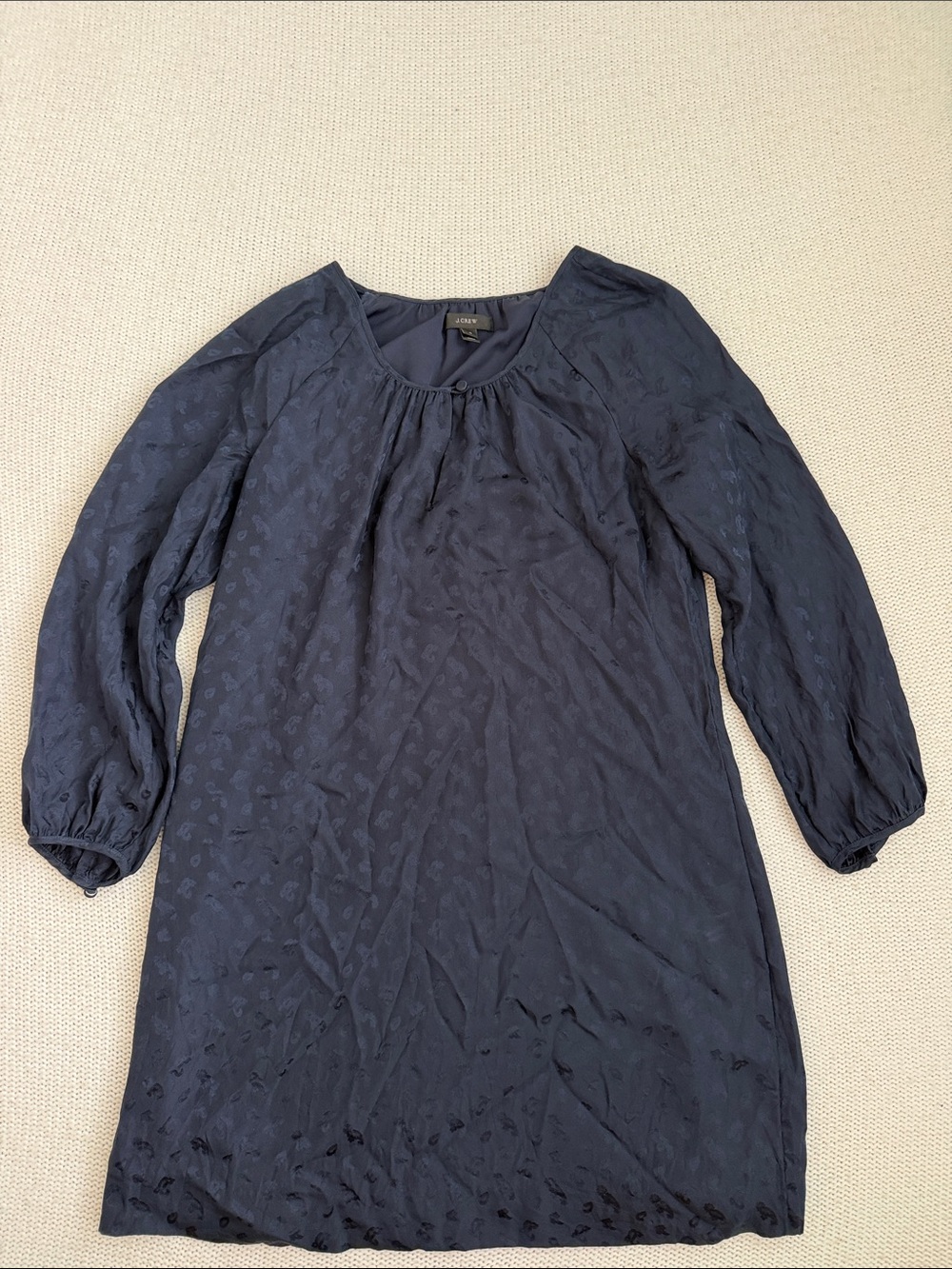 100% Silk Long Sleeve Short Dress Navy Size 4